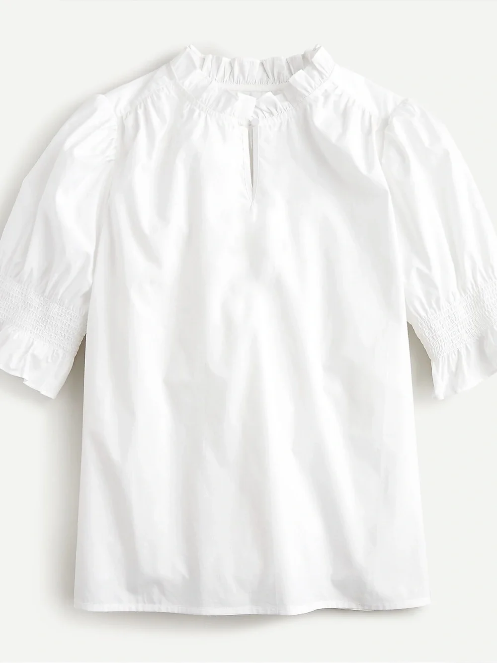 J. Crew Women's Puff-Sleeve Cotton Poplin Top White Size M AW862